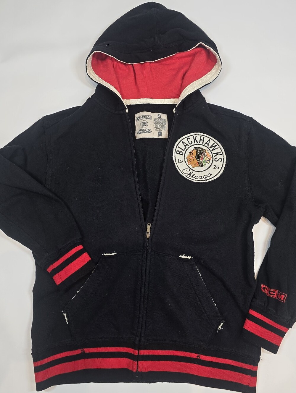Chicago Blackhawks Retro CCM Hooded Full-Zip Sweatshirt